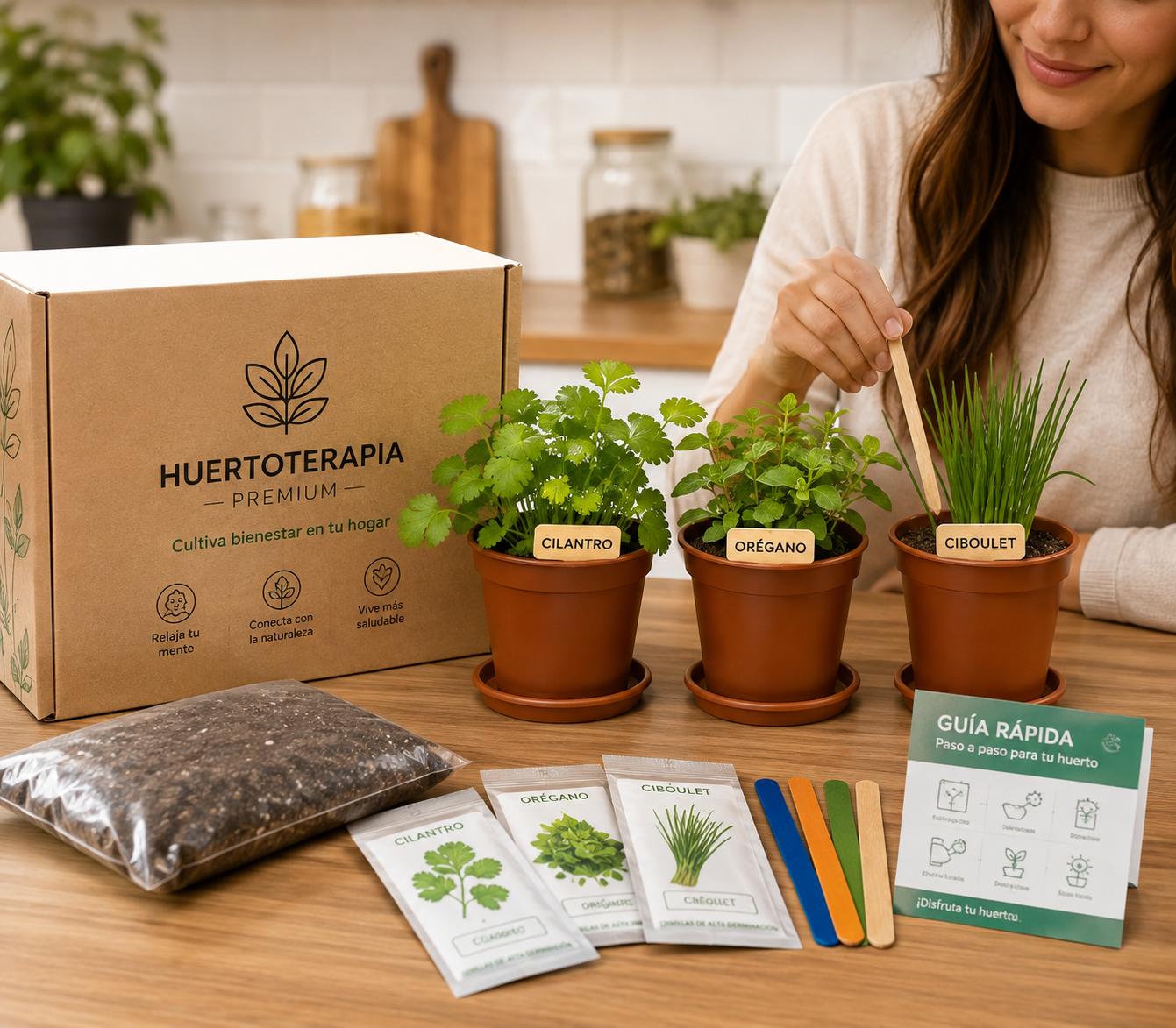 🌱 Kit Huertoterapia Premium | Tu Huerto en Casa