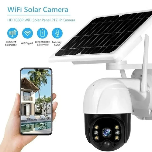 Cámara de Seguridad Inteligente Solar WiFi PTZ (Control por Celular) + Envío Gratis
