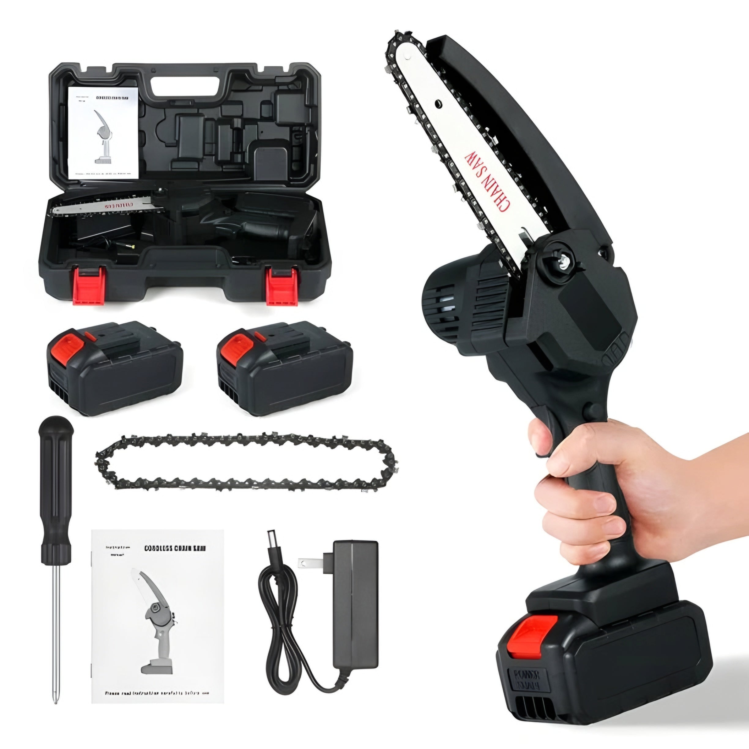 Mini Motosierra Inalámbrica 6" Profesional + 2 Baterías (Envío Gratis)